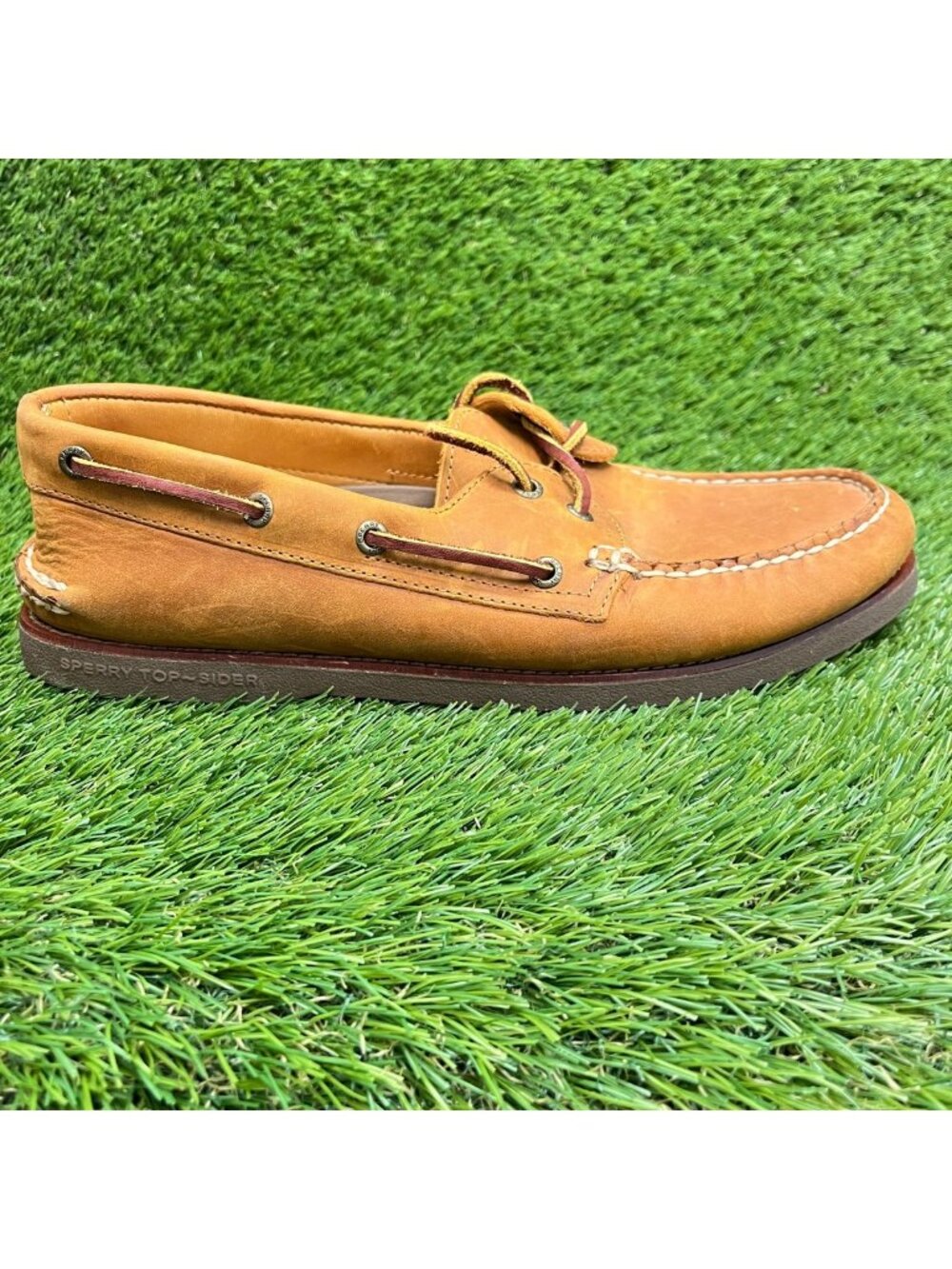 Sperry Authentic Original 2-Eye Mens Size 10.5 Brown Casual Leather Boat Shoes